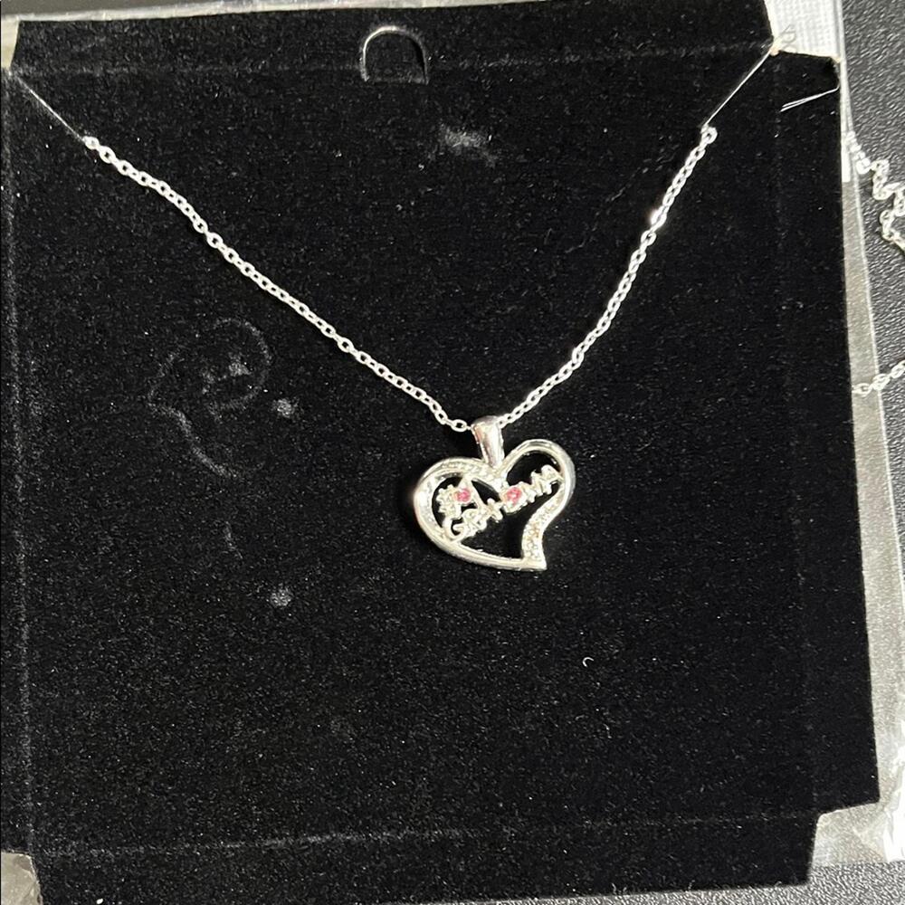 Heart Pendant Necklace with Pink Accents